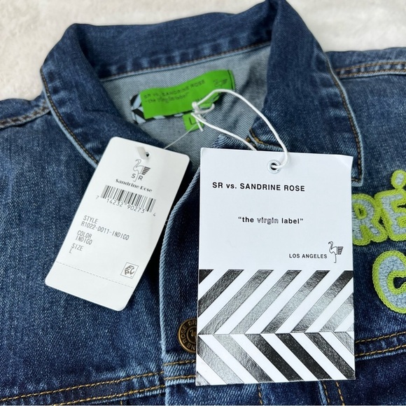 Sandrine Rose Free People Collab Tres Cool Oversized Jean Jacket Size Large - Picture 6 of 9